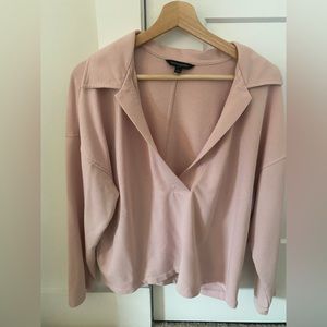 Banana Republic Pink Fog Polo Sweatshirt Long Sleeve Light Pink